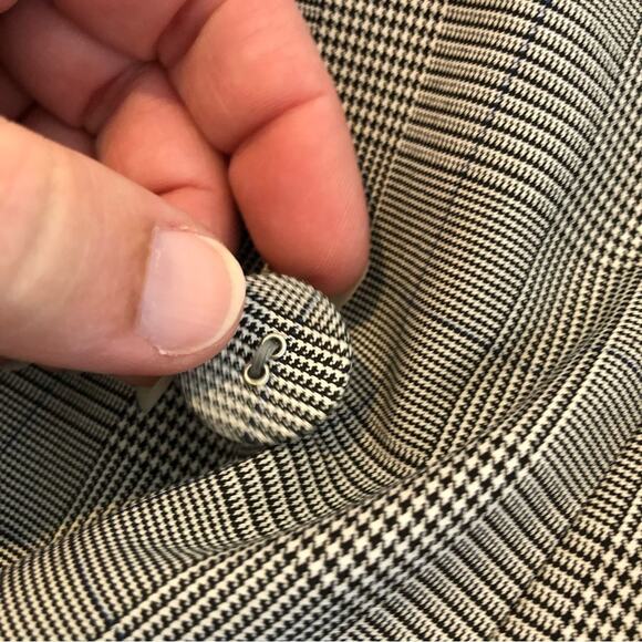 C/MEO Cooperative We Woke Up micro plaid ruffle double breast blazer Medium NWOT - Picture 12 of 16